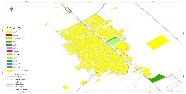 نقشه شیپ فایل (GIS) شهر بنک 1404 + عکس با کیفیت