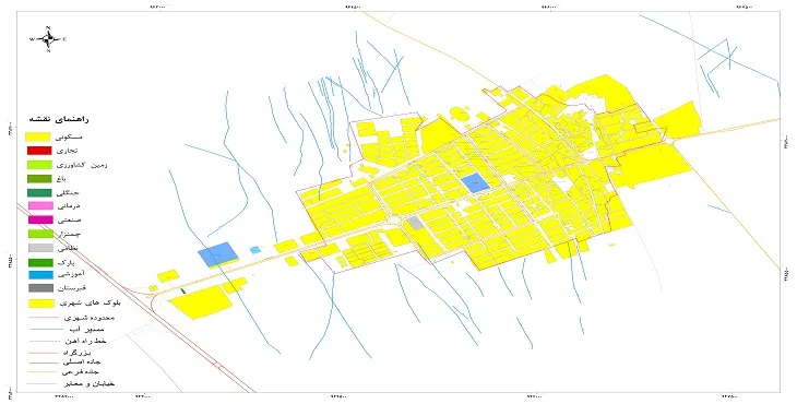 نقشه شیپ فایل (GIS) شهر کشکوئیه رفسنجان 1404 + عکس با کیفیت