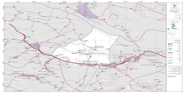 نقشه روستاهای شهرستان فریدن + کیفیت بالا