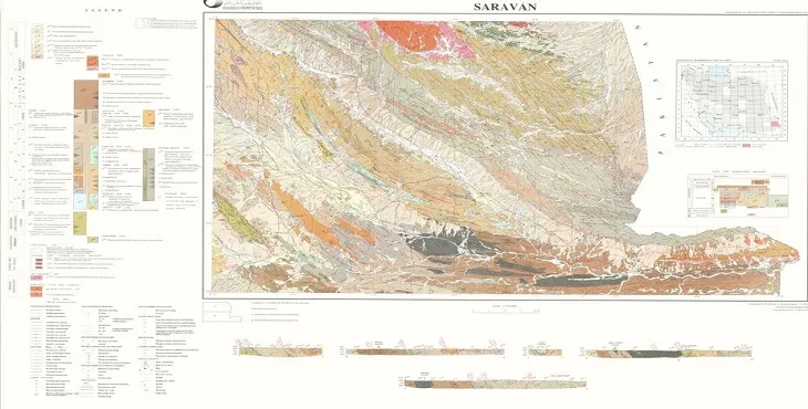 نقشه زمین‌ شناسی محدوده شهری سراوان + تصویر با کیفیت بالا