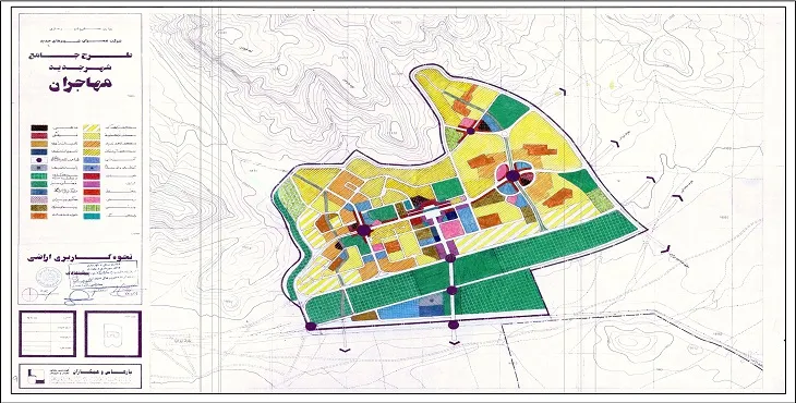 دانلود نقشه کاربری اراضی شهر جدید مهاجران | وضع موجود+پیشنهادی