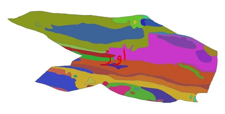 نقشه شیپ فایل (GIS) زمین‌ شناسی شهرستان اوز