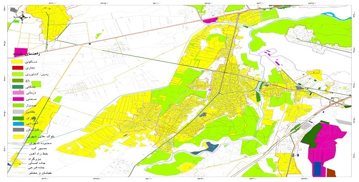 نقشه شیپ فایل (GIS) شهر درچه سال 1404 + عکس با کیفیت