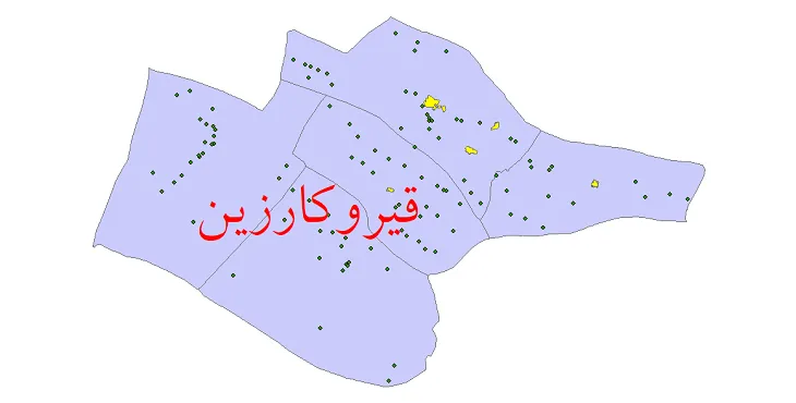 دانلود نقشه شیپ فایل (GIS) تقسیمات سیاسی شهرستان قیر و کارزین سال 1400