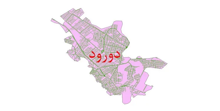 دانلود نقشه شیپ فایل شبکه معابر شهر دورود