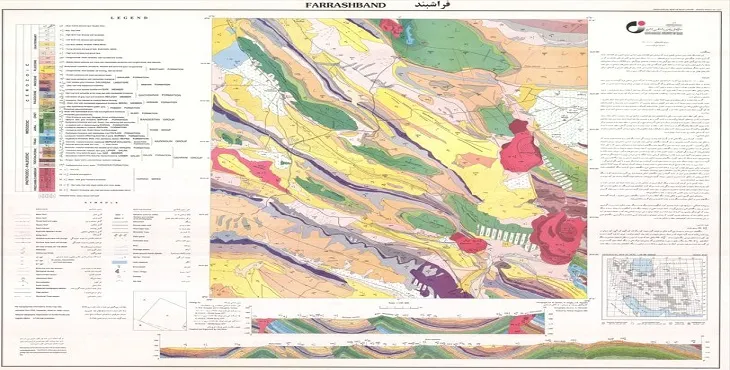 نقشه زمین‌ شناسی محدوده شهری فراشبند + تصویر با کیفیت بالا