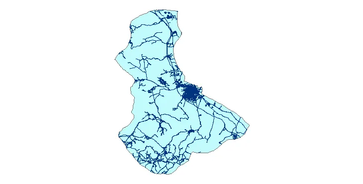 جدیدترین نقشه شیپ فایل راه های شهرستان کاشان + PDF