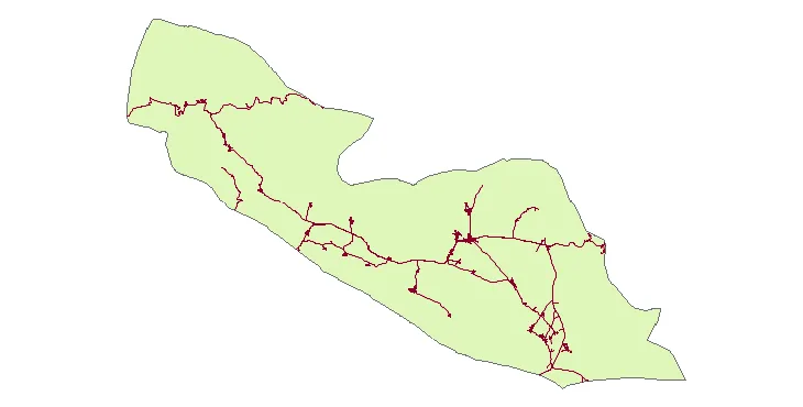 جدیدترین نقشه شیپ فایل راه های شهرستان خانمیرزا + PDF