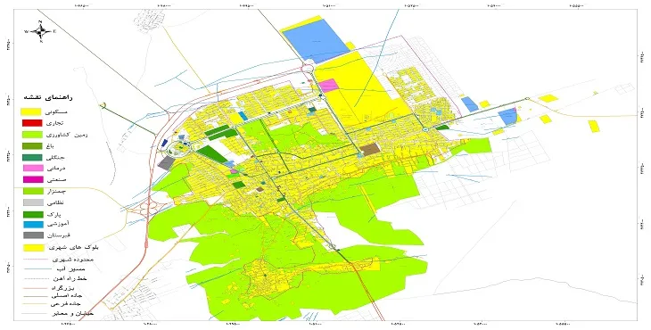 نقشه شیپ فایل (GIS) شهر طبس 1404 + عکس با کیفیت