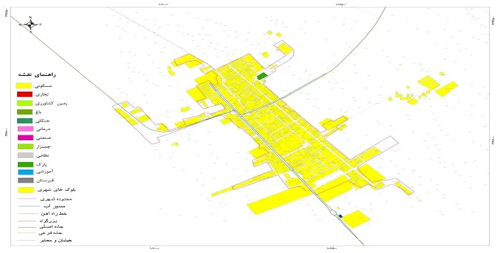 نقشه شیپ فایل (GIS) شهر کاظم آباد 1404 + عکس با کیفیت