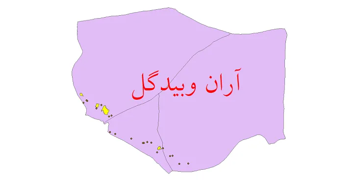 دانلود نقشه شیپ فایل (GIS) تقسیمات سیاسی شهرستان آران و بیدگل سال 1400