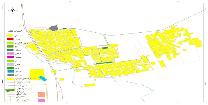 نقشه شیپ فایل (GIS) شهر تازیان پایین 1405 + عکس با کیفیت