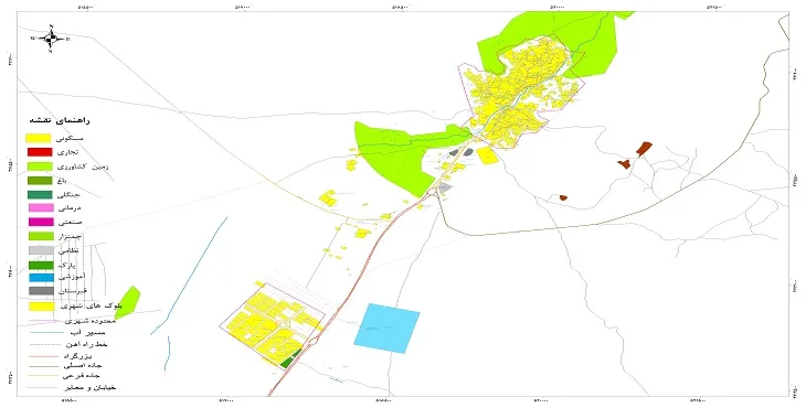 نقشه شیپ فایل (GIS) شهر جوشقان سال 1404 + عکس با کیفیت