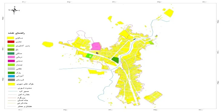 نقشه شیپ فایل (GIS) شهر بستان آباد 1404 + عکس با کیفیت