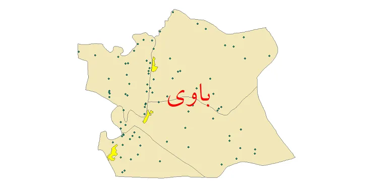 دانلود نقشه شیپ فایل (GIS) تقسیمات سیاسی شهرستان باوی سال 1400