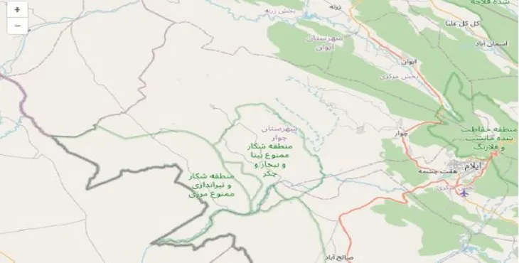 دانلود نقشه شهرستان چوار + pdf با کیفیت بالا