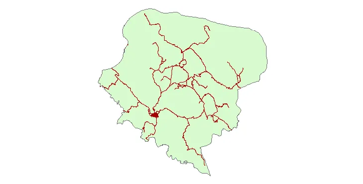 جدیدترین نقشه شیپ فایل راه های شهرستان لالی + PDF