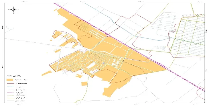 نقشه خیابان‌ها و معابر شهر فرون آباد + عکس کیفیت بالا