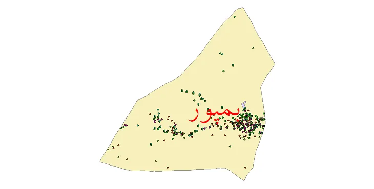 دانلود نقشه شیپ فایل جمعیت نقاط شهری و روستایی شهرستان بمپور از سال 1335 تا 1395