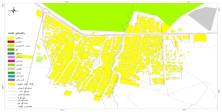 نقشه شیپ فایل (GIS) شهر نقنه 1404 + عکس با کیفیت