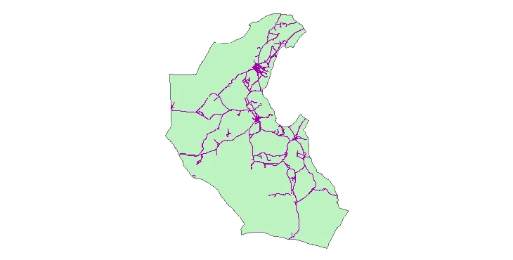 جدیدترین نقشه شیپ فایل راه های شهرستان طبس + PDF