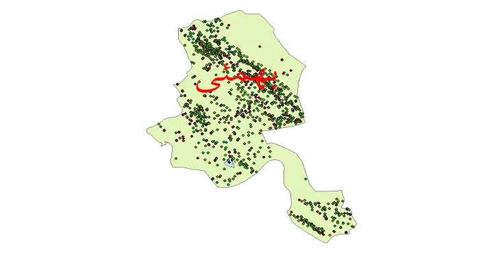 دانلود نقشه شیپ فایل جمعیت نقاط شهری و روستایی شهرستان بهمئی از سال 1335 تا 1395