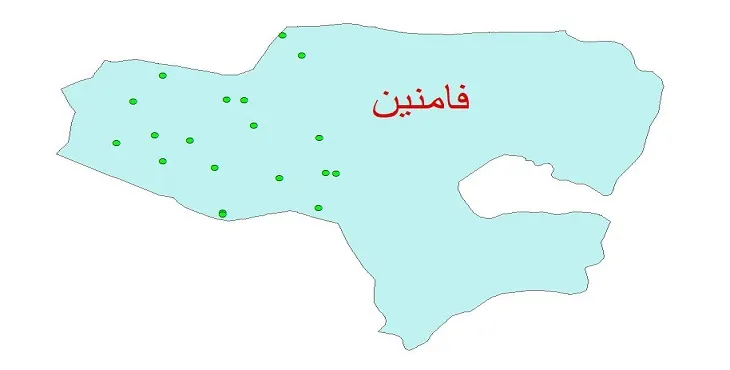 دانلود نقشه شیپ فایل کیفیت آب چاه های شهرستان فامنین
