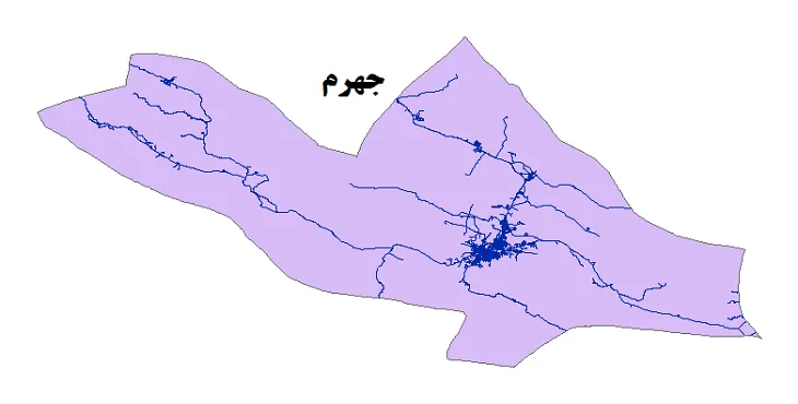 جدیدترین نقشه شیپ فایل راه های شهرستان جهرم + PDF