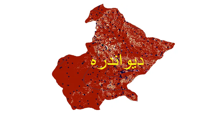 دانلود نقشه های شیپ فایل شهرستان دیواندره + کاملترین لایه GIS