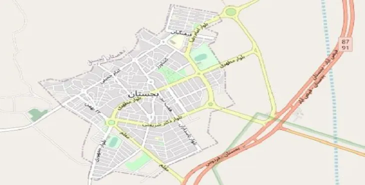 دانلود نقشه شهر بجستان + pdf با کیفیت بالا