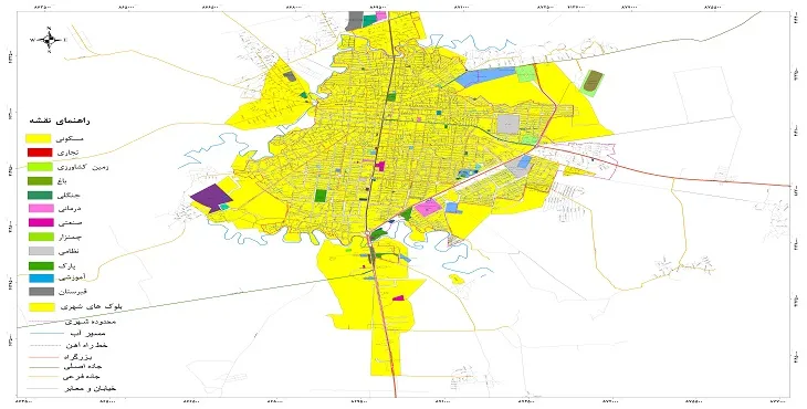 نقشه شیپ فایل (GIS) شهر گنبدکاووس 1404 + عکس با کیفیت