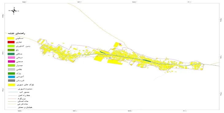 جدیدترین نقشه شهر کوهنانی | قابل چاپ + کیفیت بالا