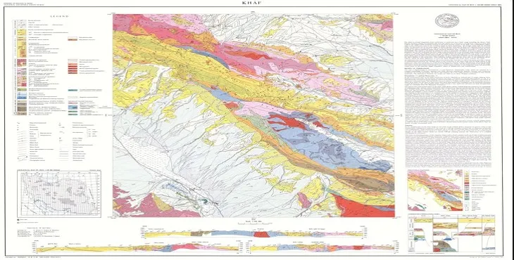 نقشه زمین‌ شناسی محدوده شهری خواف + تصویر با کیفیت بالا