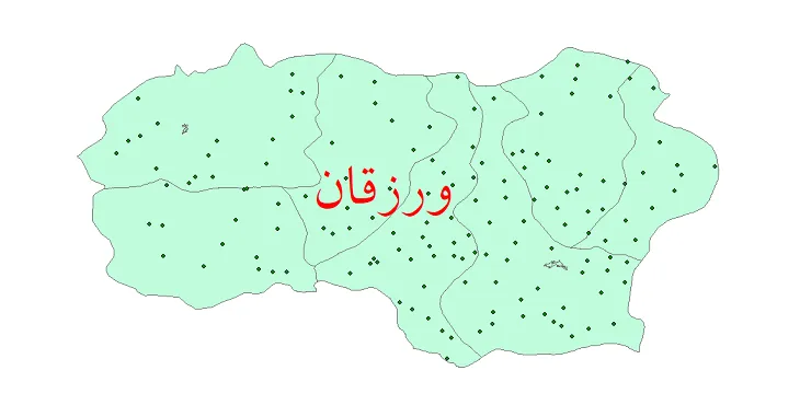 دانلود نقشه شیپ فایل (GIS) تقسیمات سیاسی شهرستان ورزقان سال 1400