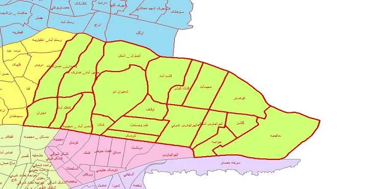 دانلود نقشه شیپ فایل محلات منطقه 4 شهر تهران
