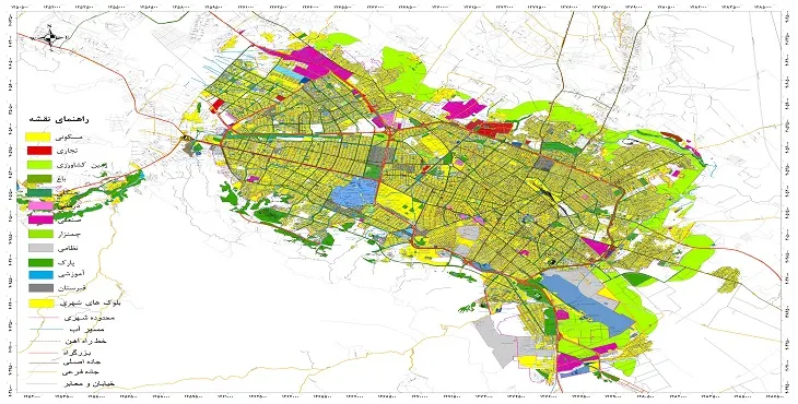 نقشه شیپ فایل (GIS) شهر مشهد 1404 + عکس با کیفیت
