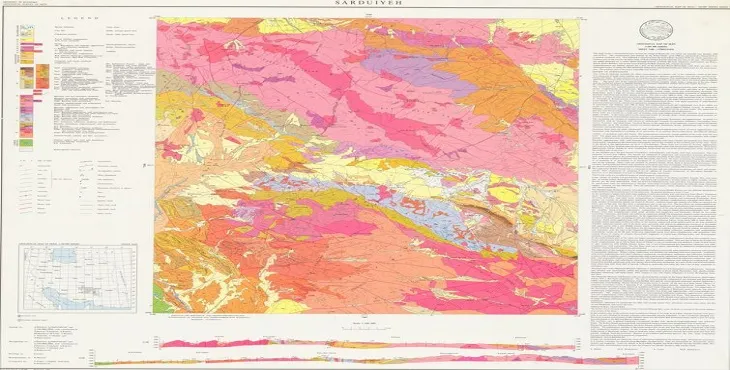 نقشه زمین‌ شناسی محدوده شهری سردوئیه + تصویر با کیفیت بالا