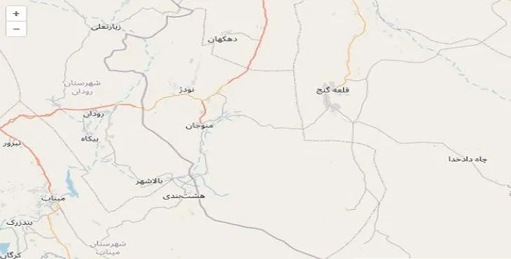 دانلود نقشه شهرستان منوجان + pdf با کیفیت بالا