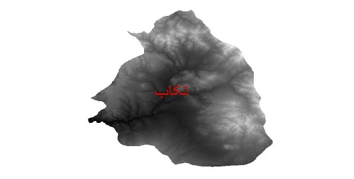 دانلود نقشه دم (DEM) شهرستان تکاب | دقت 30 متر