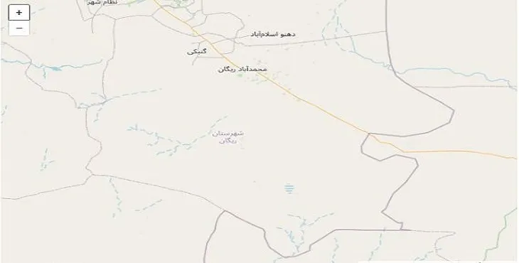 دانلود نقشه شهرستان ریگان + pdf با کیفیت بالا