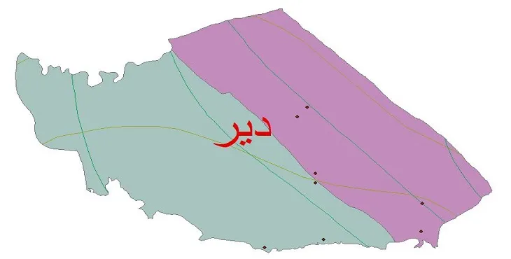 نقشه شیپ فایل اقلیمشناسی شهرستان دیر + 7 لایه اقلیمی