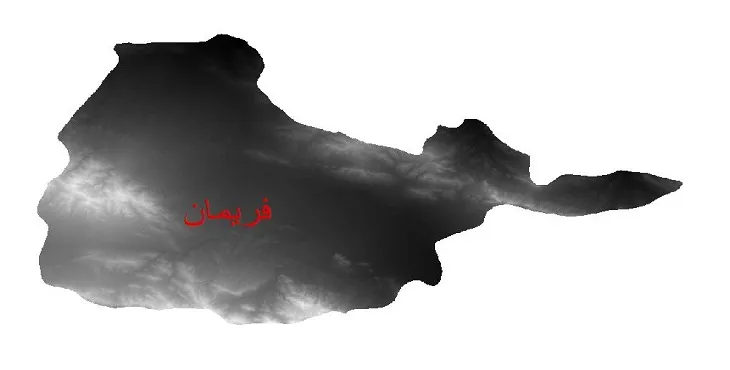 دانلود نقشه دم (DEM) شهرستان فریمان | دقت 30 متر