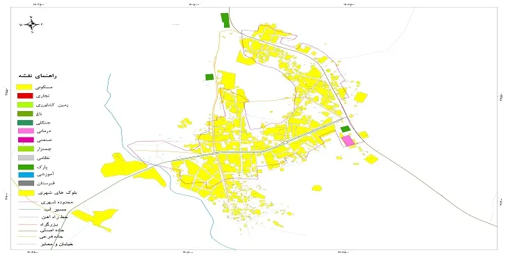 نقشه شیپ فایل (GIS) شهر بزمان 1404 + عکس با کیفیت