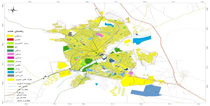 نقشه شیپ فایل (GIS) شهر سقز 1404 + عکس با کیفیت
