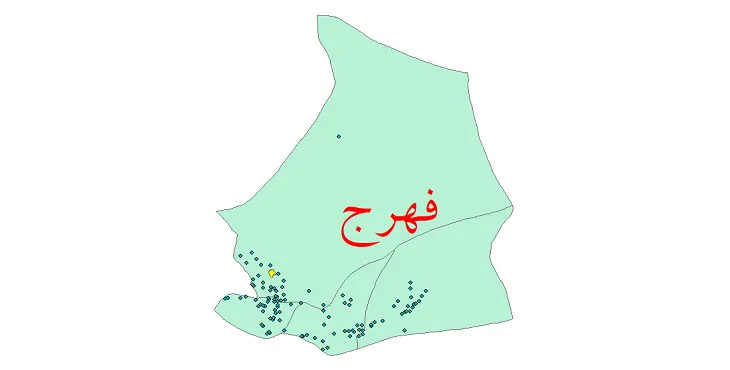 دانلود نقشه شیپ فایل (GIS) تقسیمات سیاسی شهرستان فهرج سال 1400