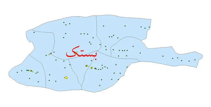 دانلود نقشه شیپ فایل (GIS) تقسیمات سیاسی شهرستان بستک سال 1400