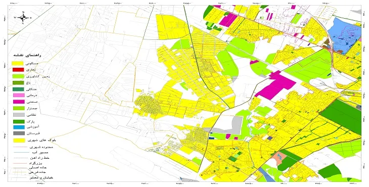 نقشه شیپ فایل (GIS) شهر چهارباغ 1404 + عکس با کیفیت