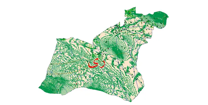 دانلود نقشه های شیپ فایل شهرستان ری + کاملترین لایه GIS