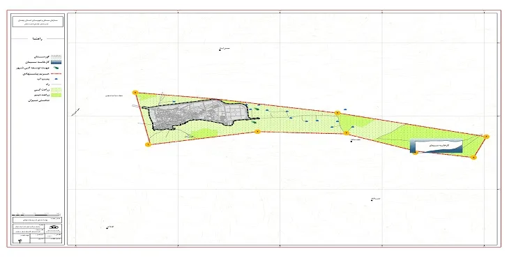 نقشه محدوده و حریم شهر سجاس | کیفیت بالا