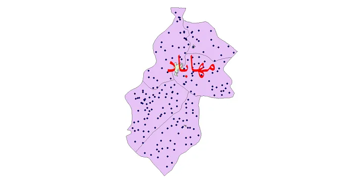 دانلود نقشه شیپ فایل (GIS) تقسیمات سیاسی شهرستان مهاباد سال 1400